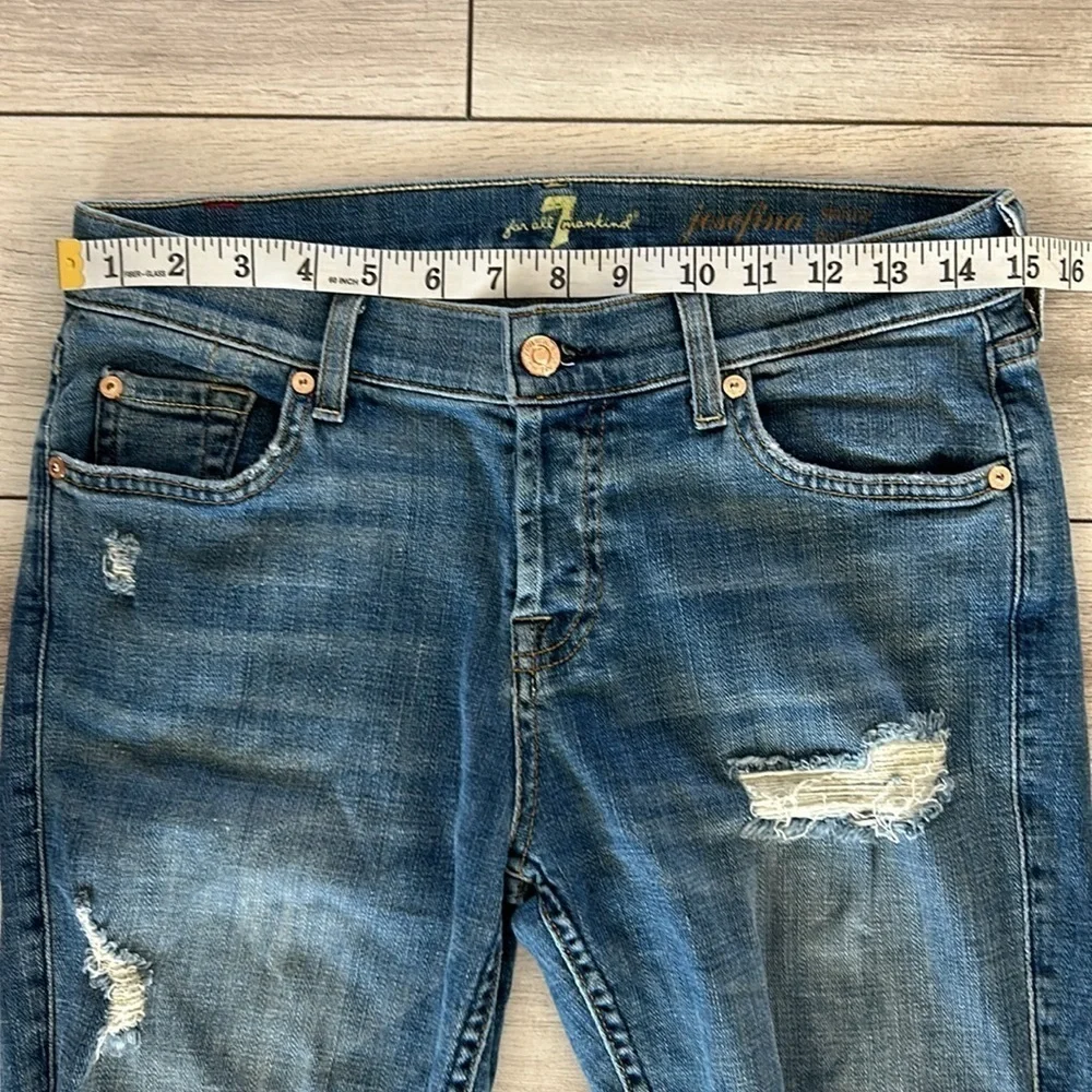 7FAMK josefina skinny boyfriend jeans size 25 distressed